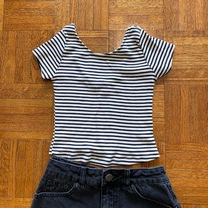 Zara striped crop top